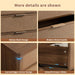 Rattan 6 Drawer Dresser for Bedroom,47.2" Wide,Walnut,Modern Chest of Drawers with 6 Large Storage Space and Curved Edge Design, 6 Drawer Large Dresser for Bedroom