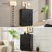 Black Dresser with 6 Drawers, 44.4" Tall Modern Chest of Drawers with Thickened Curved Profile Design, Wooden Dresser Organizer for Bedroom, Living Room, Hallway