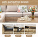 7 Piece Wicker Patio Furniture Set,Outdoor Conversation Sectional Sofa W/Coffee Table,All-Weather Outdoor Sofa with Thick and Anti-Slip Cushions for Deck,Poolside,Garden,Beige