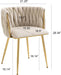 Modern Velvet Dining Chair with Gold Metal Legs, Set of 4 Luxury Tufted Dining Chairs for Living Room, Bedroom, Kitchen