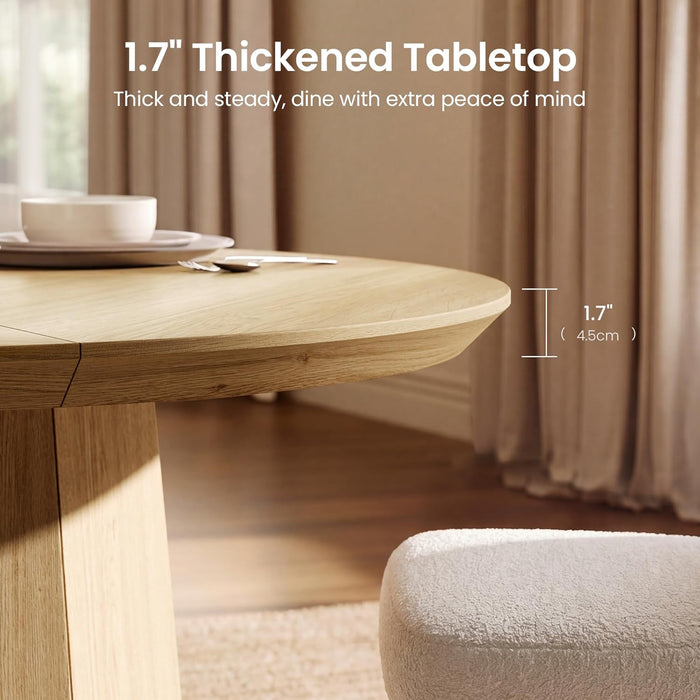 43 Inch Circular Dining Table With SolidWoodPedestal