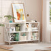 White 5 Cube Contemporary Industrial Open Bookcase