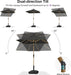 Patio Umbrella with Base 8' X 8' Table Wood-Grain Finish, Black