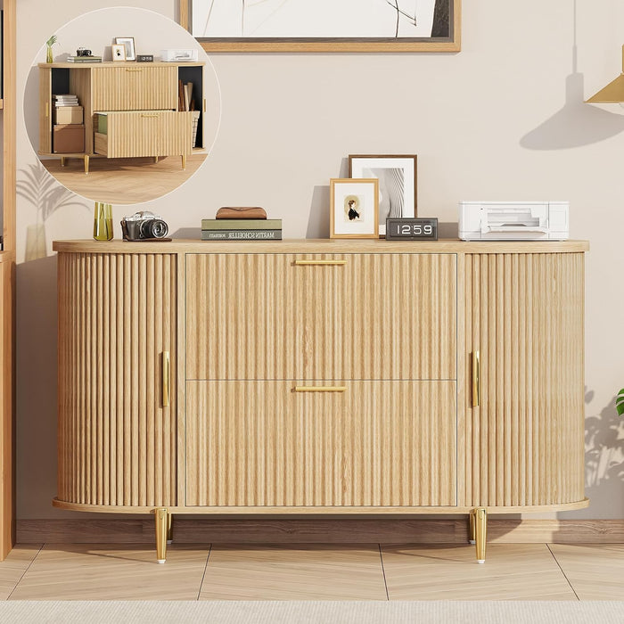 Natural Burlwood 39.4 Inch Filing Cabinet Organizer