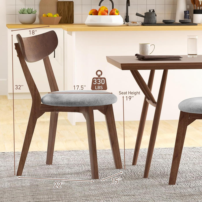 Dining Chairs Set of 4 with Curved High Back, Mid-Century Modern Fabric Upholstered Kitchen & Dining Room Chairs, 4 Kitchen Chairs for Living Room, Restaurant