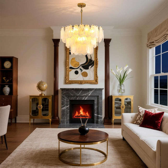 Gold Crystal Glass Chandelier 23.6 Inches Lighting