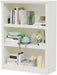 43 Inch Tall Bookcase, White 3-Tier Shelves Bookshelf Open Storage