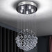 Compact Chrome Crystal Chandelier Flush Mount Fixture