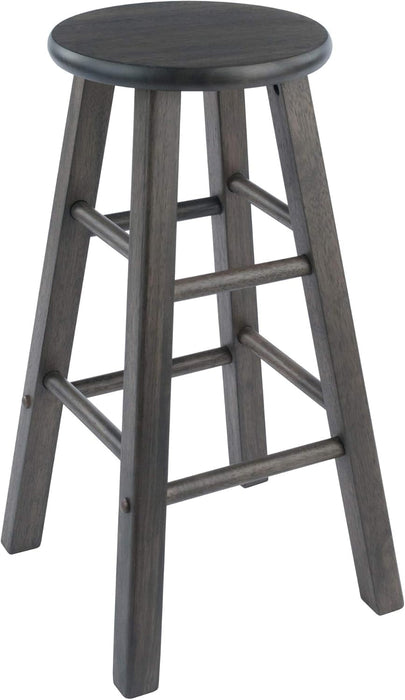 Element 2-Piece 24In Counter Stool Set, Oyster Gray Finish, Solid Wood, Modern Design