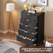 Five Drawer Dresser Anthracite Wood Curved Profile