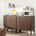 Fluted Buffet Cabinet Accent with Doors & Drawer 31" Walnut | Anti-Tipping Design, Scratch & Water-Resistant, Pre-Drilled Easy Assembly Versatile for Kitchen, Entryway & Living Room