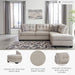 Beige Sleeper Sectional Featuring Chaise Memory Foam