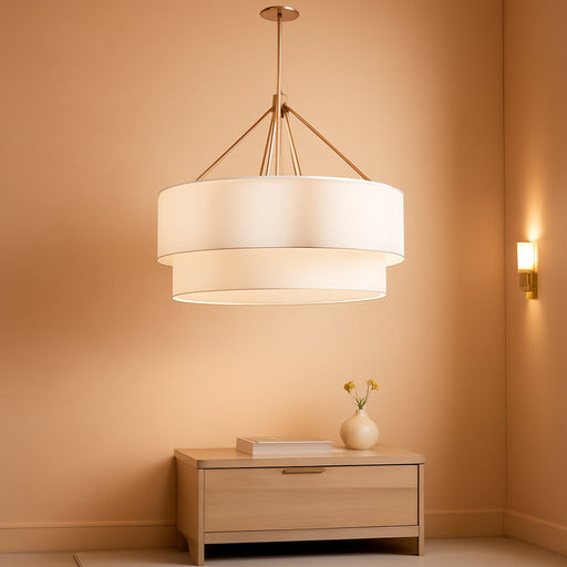 Gwen Medium Drum Chandelier, Lacquered Brass