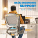 Mesh Office Chair,Ergonomic Computer Desk Chair,Sturdy Task Chair- Adjustable Lumbar Support & Armrests,Tilt Function,Comfort Wide Seat,Swivel Home Office Chair (Grey Frame Grey Mesh)