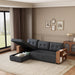 Dark Grey Sectional Sofa Bed L-Shaped, 84", Storage