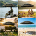 Patio Umbrella with Exclusive Black Coating, 7.2Ft/7.8Ft Heavy-Duty Double-Layer Nylon Canopy, Adjustable Tilt Sun Shade Outdoor Table Umbrella, UV Protection & Carry Bag for Beach, Fishing, Backyard