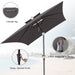 6.6 X 10 Ft Rectangular Patio Umbrella, Outdoor Market Table Umbrella with Push Button Tilt and Crank, Double-Tier Vent, 6 Ribs, Rectangle Patio Umbrella for Backyard, Deck, Pool, Fits 4–6 Chairs and Tables (Grey)