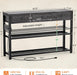 47'' Entryway Table with Outlets and USB Ports, Console Table with 3 Drawers, Sofa Table Narrow Long with Storage Shelves for Living Room, Couch, Hallway, Foyer, Kitchen Counter, Grey