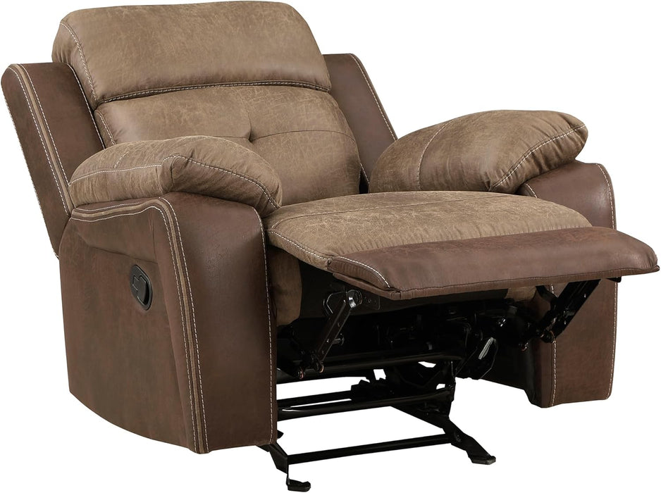 Marianna 3-Piece Reclining Living Room Sofa Set, Brown