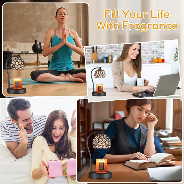 Dimmable Electric Candle Warmer Lamp with Timer Home Decor Wax Melts Warmer for Jar Scented Candles Mother'S Day Thanksgiving Christmas Day Gift for Women with 2 Bulbs