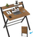 No Assembly Folding Desk, 2-Tier Compact Computer Desk with Shelf, 30 Inch Space Saving Foldable Table for Home Office, Dorm or Apartment, Portable Collapsible Sturdy Laptop Desk, Espresso