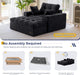 Black Luxurious Modular Sectional Sofa With Chaise