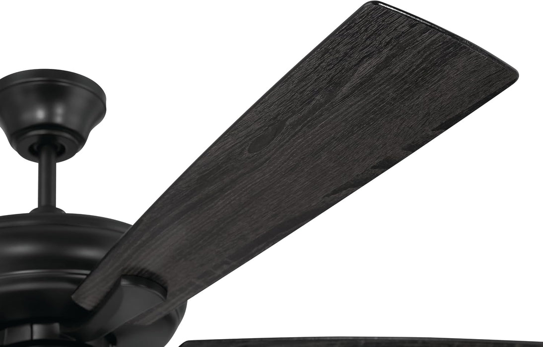 52" Eos 4 Light Ceiling Fan in Flat Black Finish with Reversible Flat Black/Greywood Blades