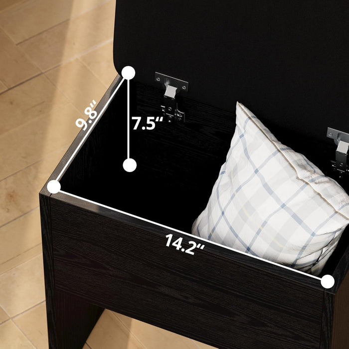 Black Vanity Desk With LED Illuminated MirrorStorage