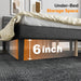 Queen Upholstered Platform Bed Frame with Headboard,Linen Dark Gray