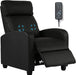 Black Wingback Recliner with Massage