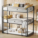 Triple IndustrialGrade Twin Bunk Bed With Guardrails