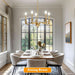 Gold Chandeliers for Dining Room, 25.5 Inch Vintage Gold Chandelier Light Fixture over Table, Farmhouse Candle Chandeliers, 5-Light Brass Chandeliers for Kitchen, Bedroom, Living Room (E12 Base)