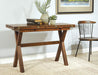 Mckayla Flip-Top Expanding Desk to Dining Table, Distressed Brown Finish