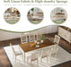 Set of 8 Farmhouse Dining Chairs with Upholstered Seats, Cream