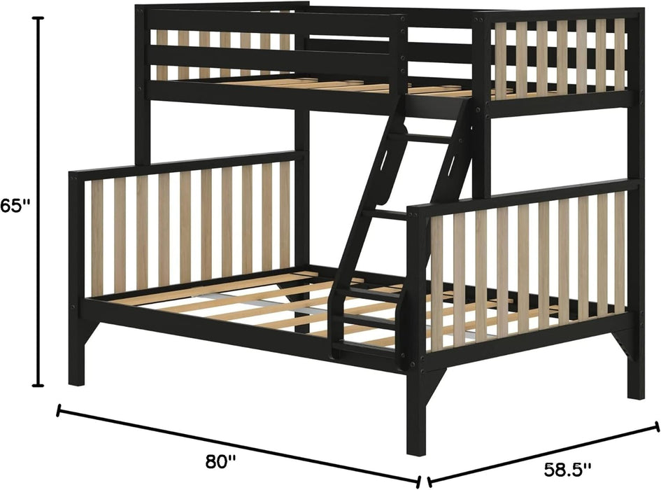 Max Lily ScandinavianModernMinimalist TwinOverFull Bunk Bed Wood