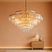 Crystal Chandeliers Modern Style Gold 39 Inch & Lights round Hanging Classic, Pendant Ceiling Chandelier Lighting Fixture 7-Tier for Dining Room Living Room