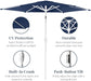 Best Choice Products 7.5Ft Patio Umbrella White Pole, Outdoor Market Umbrella with Push Button Tilt and Crank Lift, Steel Pole Umbrella for Backyard Patio Garden Pool Outdoor Shade - Navy