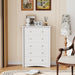 Tall Dresser for Bedroom, Modern Dressers with 5 Drawers, White