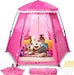 Kids Pop-Up Play Tent: 78"X66" Portable Baby Playpen Large Princess Castle Playhouse for Girls Indoor Outdoor - Toddler Play Yard with Canopy for Beach