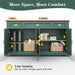 60'' Shaker-Style Large Sideboard Buffet Cabinet with Storage, Green | Credenza Storage Cabinet with 4 Doors and 3 Drawers, Coffee Bar for Kitchen, Living Room