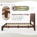 Solid Wood Full Bed Frame with Headboard, Japanese Joinery, Walnut