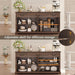 65" Large Sideboard Buffet Storage Cabinet with 3 Drawers and 4 Doors | Farmhouse Kitchen Sideboard Buffet Coffee Bar Wine Bar Cabinet with Storage for Living Room(Walnut)
