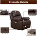 Luxury Recliner Sofa Living Room Set Reclining Sofa and Loveseat Chair Sets Living Room Furniture Sets Recliner Couches for Living Room/Office (A-Brown Leather, 3 Piece Set)