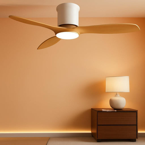 52 Inch Smart Ceiling Fan with Lights, Modern Low Profile Flush Mount Ceiling Fan with 6500CFM, Compatible with Alexa/Google/App, 3 ABS Blade, Dimmable Timer Reversible DC Motor, ETL, ABS