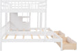 Triple Bunk Beds with Drawers, Wood Full over Twin & Twin Bunk Bed with Storage Staircase, Triple Bed for Kids,3 Bed Bunk Beds with Storage for Girls Boys,White