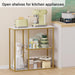 31.5" Narrow Console Table with 3-Tier Storage, Industrial Sofa Table for Entryway, Living Room & Hallway - Gold Marble Faux Top, Sturdy Metal Frame