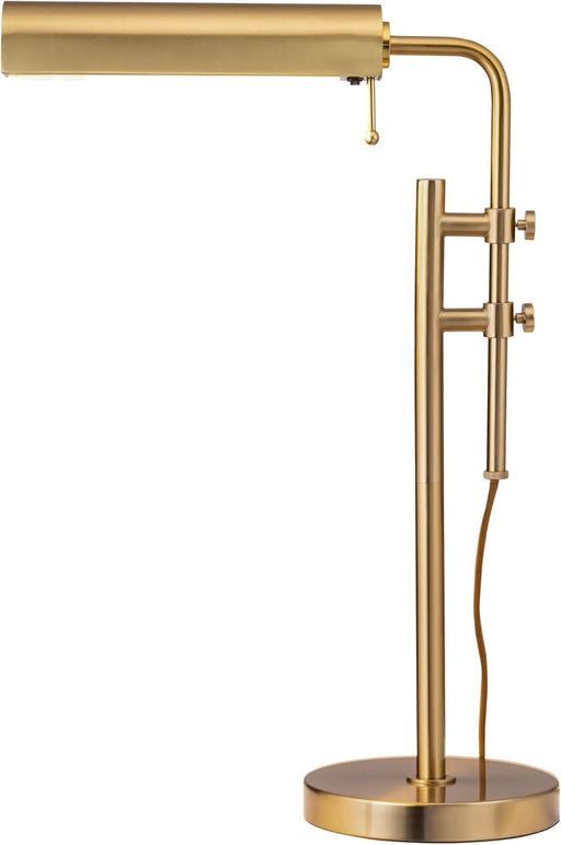 Aurora LED Pharmacy Desk Lamp - Swing Arm, Industrial Design for Reading, Crafting, Work,10W LED, Adjustable Height 18.5-24.5 Inches - Ideal for Living Room, Bedside, Office, Antique Brass