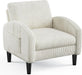 Beige Upholstered Midcentury Modern Compact Accent Chair