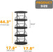 4 Tier Rotating Bookshelf Tower, 360 Display Stackable Spinning Bookcase, Space Saving Revolving round Book Shelf, Floor Standing Swivel Corner Organizer, Black
