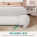Queen Size Boucle Bed Frame, Upholstered Platform Bed Frame with Headboard, Modern Style, Soft Rounded Corners with Thickened Footboard, No Box Spring Needed, Easy Assembly, White